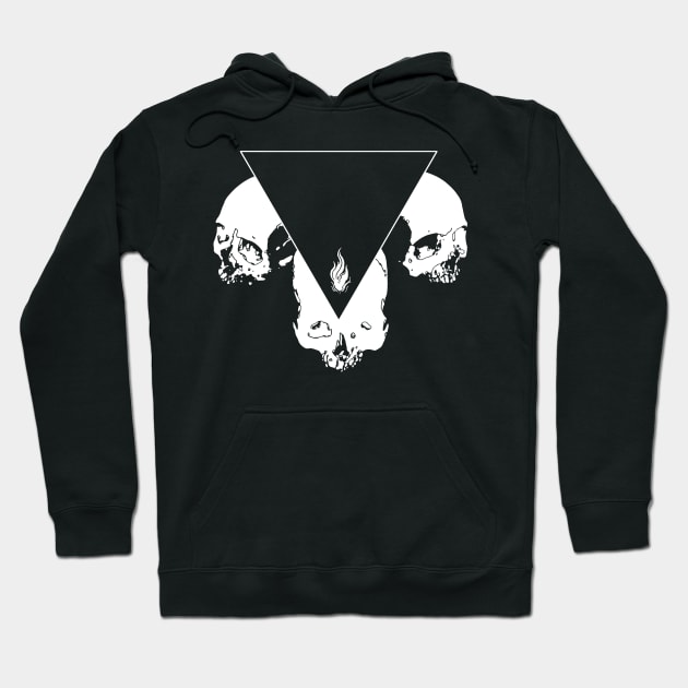 Skull Triple Flame Hoodie by TORVENIUS